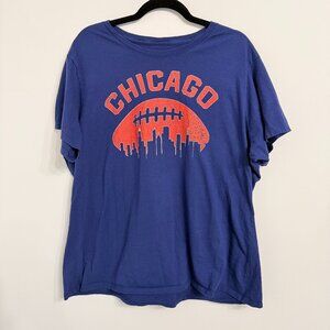 🏈 Chicago Bears Skyline Graphic T-Shirt – Women’s 2X | Navy Blue NFL Fan Tee*